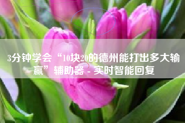 3分钟学会“10块20的德州能打出多大输赢”辅助器 - 实时智能回复