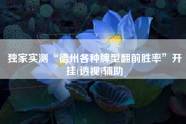 独家实测“德州各种牌型翻前胜率	”开挂(透视)辅助