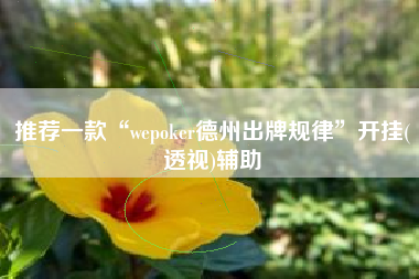 推荐一款“wepoker德州出牌规律	”开挂(透视)辅助