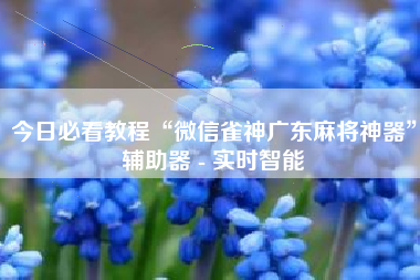 今日必看教程“微信雀神广东麻将神器”辅助器 - 实时智能