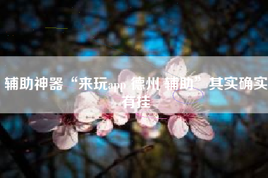 辅助神器“来玩app 德州 辅助”其实确实有挂
