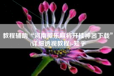 教程辅助“河南微乐麻将开挂神器下载”(详细透视教程)-知乎