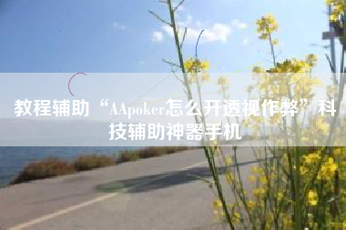 教程辅助“AApoker怎么开透视作弊”科技辅助神器手机
