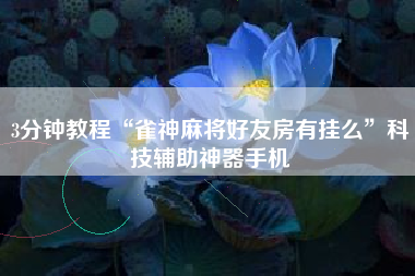 3分钟教程“雀神麻将好友房有挂么”科技辅助神器手机