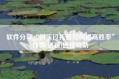 软件分享“微乐过托管如何提高胜率”作弊(透视)透视辅助