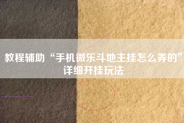 教程辅助“手机微乐斗地主挂怎么弄的	”详细开挂玩法