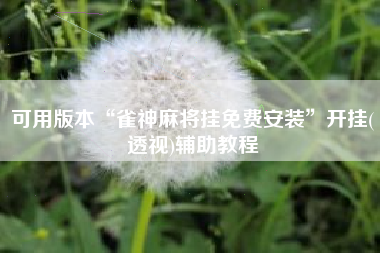 可用版本“雀神麻将挂免费安装	”开挂(透视)辅助教程