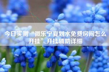 今日实测“微乐宁夏划水免费房间怎么开挂”开挂辅助详细